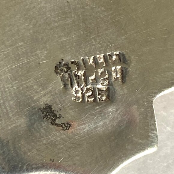 VTG Sterling Silver 925 Taxco Modernist Brass Accent Hollow Clip On Earrings - Picture 7 of 14